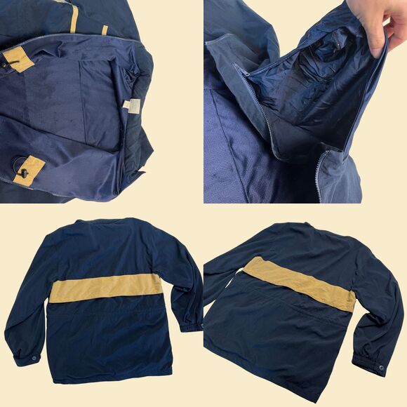 1990s US Naval Academy windbreaker jacket, size M blue/gold zip up Navy jacket - Picture 5 of 7